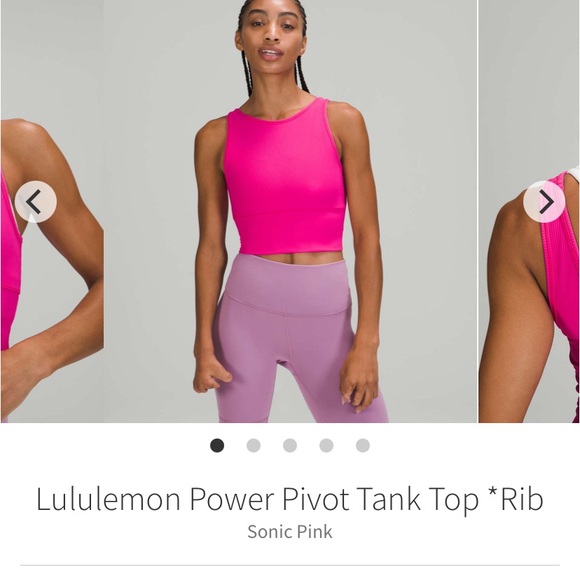 lululemon Sonic Pink Power Pivot Tank Top - Picture 1 of 4